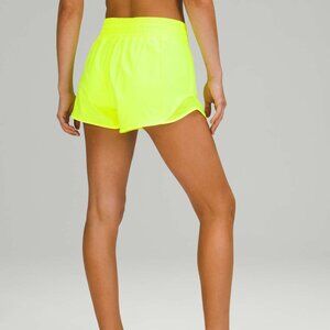Lululemon Hotty Hot High-Rise Short 4" Highlight Yellow Sz 4